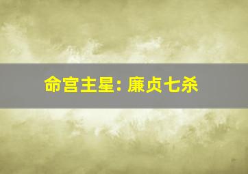 命宫主星: 廉贞七杀